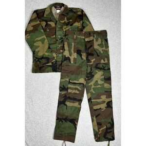 TRU-SPEC‎ BDU Uniform Set Youth 16 Woodland Camo Jacket Pants Military Cargo